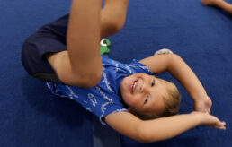 Boy smiling at the trampoline academy in clarksburg